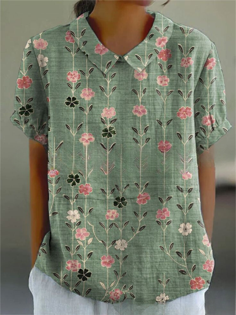 Damen Vintage Blumenmuster Bluse | Lässig - Image 12