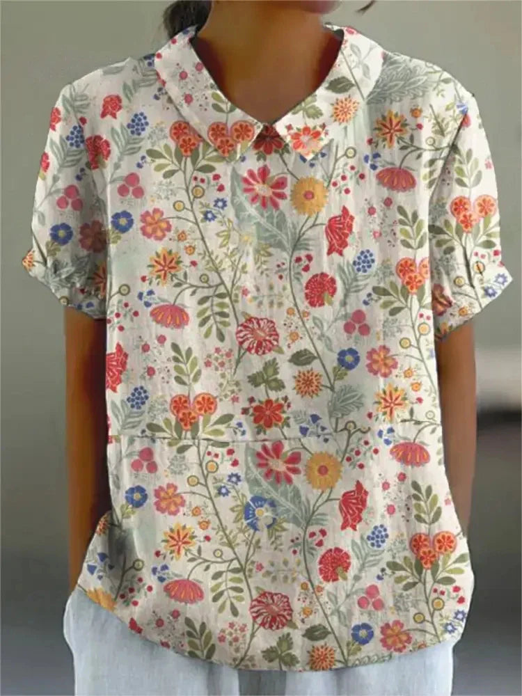 Damen Vintage Blumenmuster Bluse | Lässig - Image 15