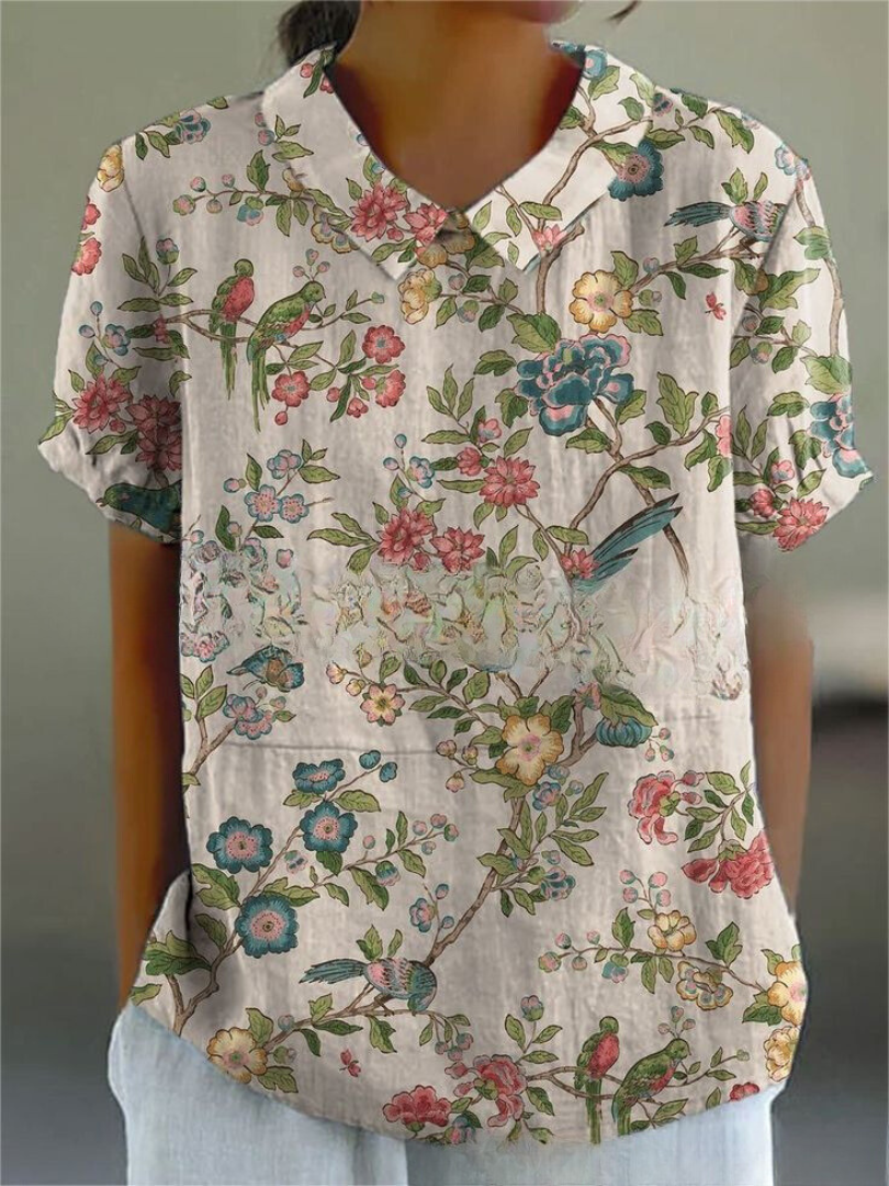 Damen Vintage Blumenmuster Bluse | Lässig - Image 16