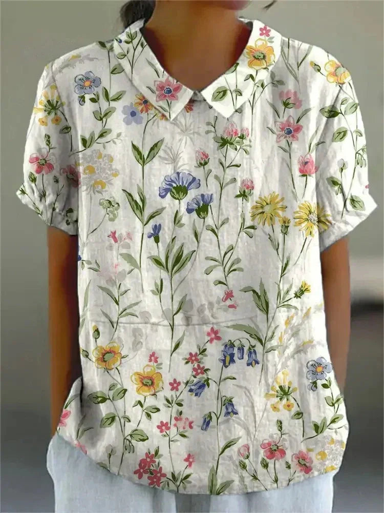 Damen Vintage Blumenmuster Bluse | Lässig - Image 2