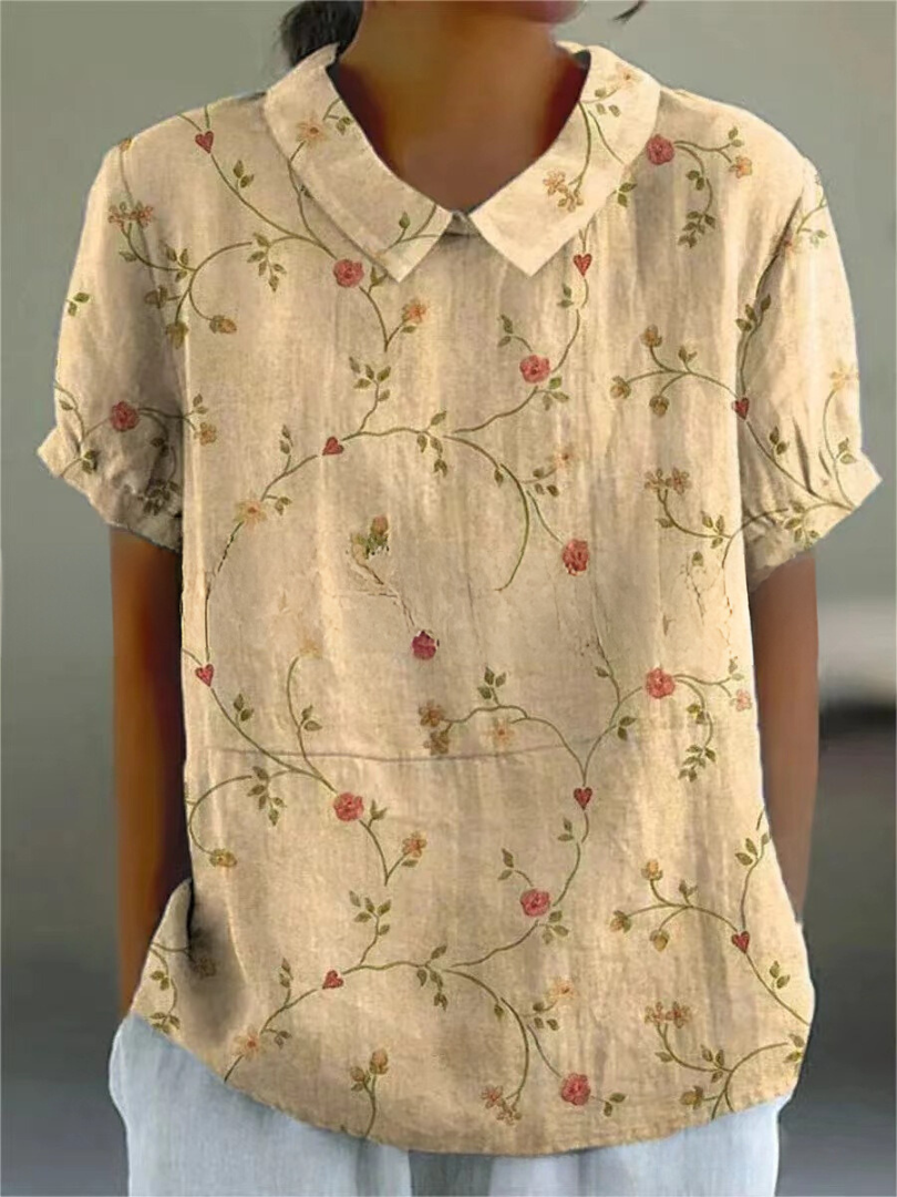 Damen Vintage Blumenmuster Bluse | Lässig - Image 3