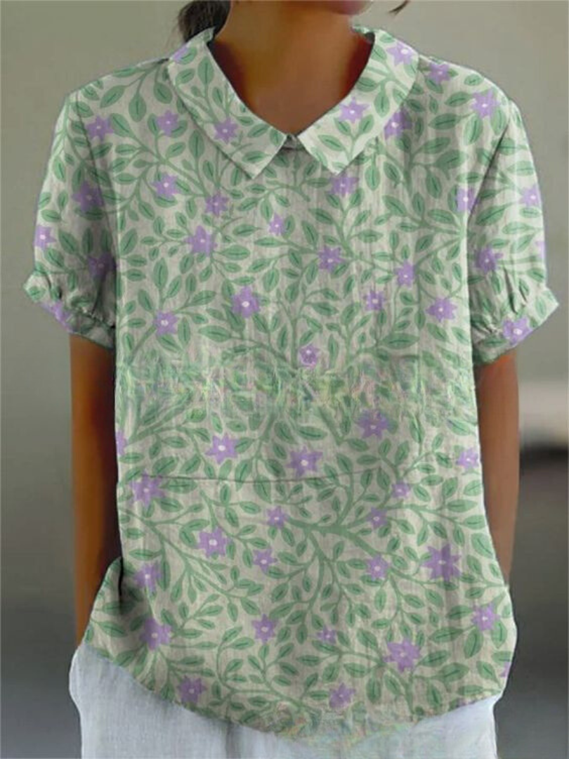 Damen Vintage Blumenmuster Bluse | Lässig - Image 4