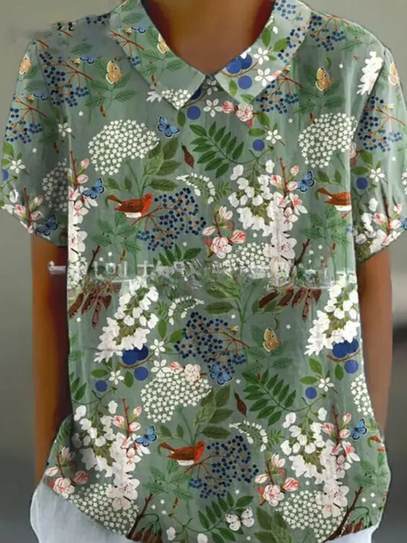 Damen Vintage Blumenmuster Bluse | Lässig - Image 5