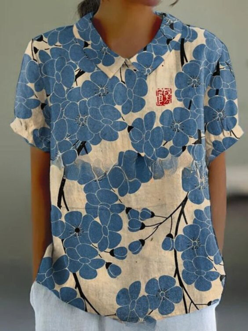 Damen Vintage Blumenmuster Bluse | Lässig - Image 9